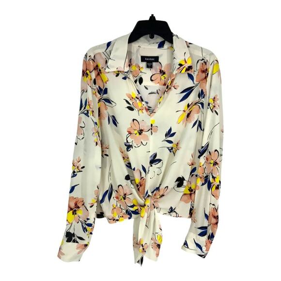 Karen Kane Floral Print Tie Front Top Size Large $149 MSRP - Picture 3 of 9